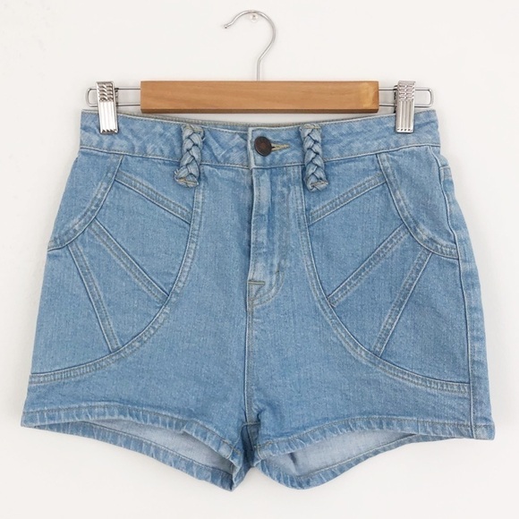 UO BDG Boho High Rise Sunray Blue Demin Jean  Short 26 - Picture 1 of 8